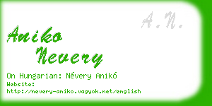 aniko nevery business card